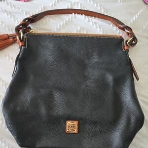 Dooney & Bourke Black and Brown Hobo Bag